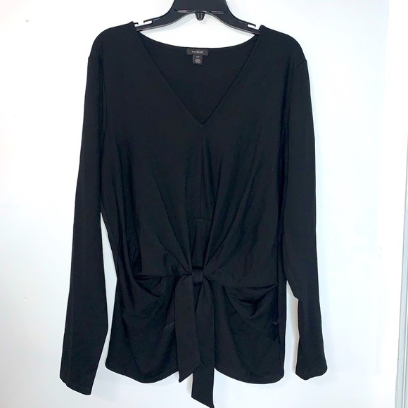 Halogen Long Sleeve VNeck Tie Front Top NWOT - Picture 1 of 8